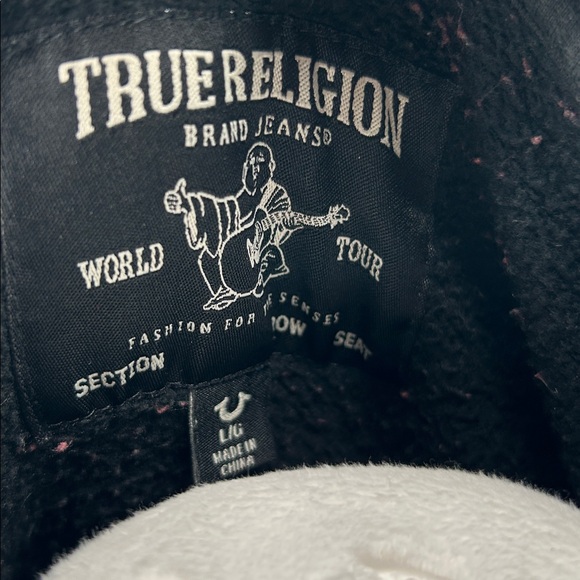 True Religion World Tour Zip Hoodie Women’s Large Black Buddha Graphic - Picture 2 of 12